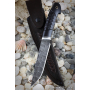 Outdoorový nôž VORSMA Ovád 2 Damašek, kámen, černý hrab, vyřezávaný, 147mm