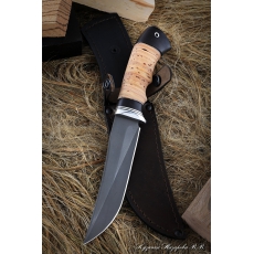 Outdoorový nôž VORSMA Slon, damašek, březová kůra, 155mm