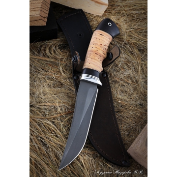 Outdoorový nôž VORSMA Slon, damašek, březová kůra, 155 mm