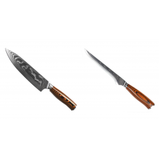 Šéfkucharský nôž Seburo SUBAJA II Damascus 195mm + Vykosťovací nôž Seburo SUBAJA Damascus 150mm