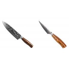 Šéfkucharský nôž Seburo SUBAJA II Damascus 195mm + Nôž na ovocie a zeleninu Seburo SUBAJA Damascus 90mm
