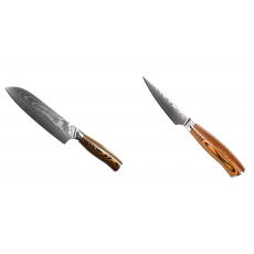 Santoku nôž Seburo SUBAJA II Damascus 190mm + Nôž na ovocie a zeleninu Seburo SUBAJA Damascus 90mm
