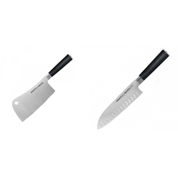 Kuchařský nůž-sekáček Samura Mo-V (SM-0040), 180mm + Santoku nůž Samura Mo-V (SM-0094), 180mm
