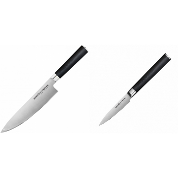 Šéfkuchařský nůž Samura MO-V (SM-0085), 200mm + Nůž na ovoce a zeleninu Samura Mo-V (SM-0010), 90mm