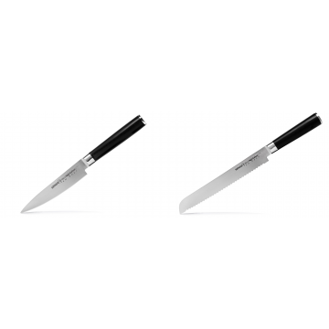 Univerzální nůž Samura Mo-V (SM-0021), 125mm + Nůž na chléb a pečivo Samura MO-V (SM-0055), 230 mm