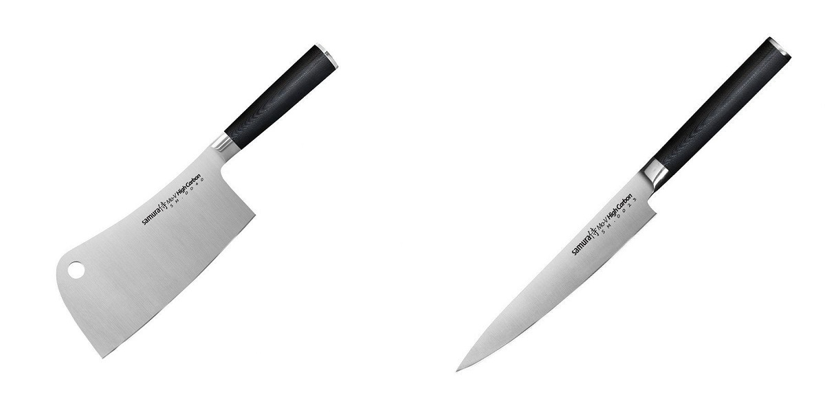 AKCIA 1+1 Kuchařský nůž-sekáček Samura Mo-V (SM-0040), 180mm + Univerzální nůž Samura Mo-V (SM-0023), 150 mm