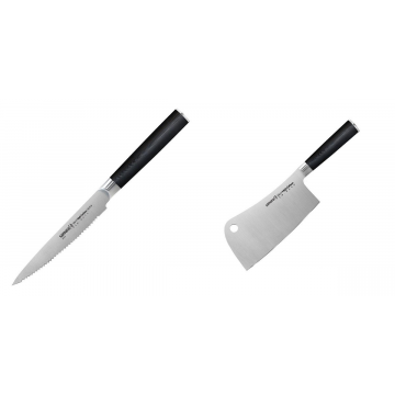 Nůž na rajčata Samura MO-V (SM-0071), 120mm + Kuchařský nůž-sekáček Samura Mo-V (SM-0040), 180mm