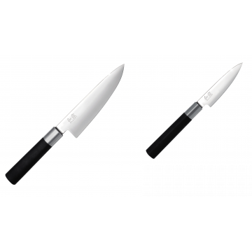 Wasabi Black Nôž šéfkuchára malý KAI 150mm + Univerzální nôž KAI Wasabi Black, 100 mm