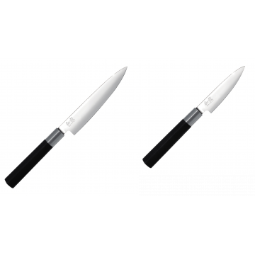 Univerzální nôž KAI Wasabi Black (6715U), 150 mm + Univerzální nôž KAI Wasabi Black, 100 mm