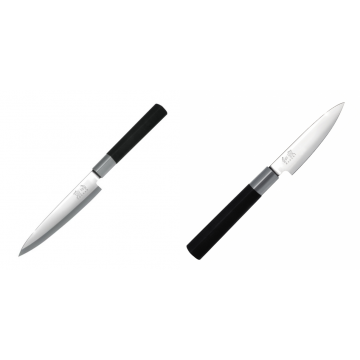 Plátkovací nůž KAI Wasabi Black Yanagiba, 155mm + Univerzální nôž KAI Wasabi Black, 100 mm