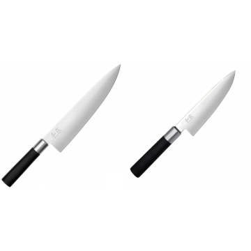 Wasabi Black Nôž šéfkuchára veľký KAI 230mm + Wasabi Black Nôž šéfkuchára malý KAI 150mm