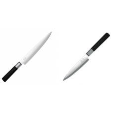 Nôž plátkovací KAI Wasabi Black, 230 mm + Plátkovací nůž KAI...