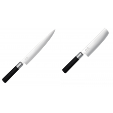 Nôž plátkovací KAI Wasabi Black, 230 mm + Wasabi Black Nakiri KAI 165mm