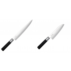 Nôž plátkovací KAI Wasabi Black, 230 mm + Wasabi Black Santoku...