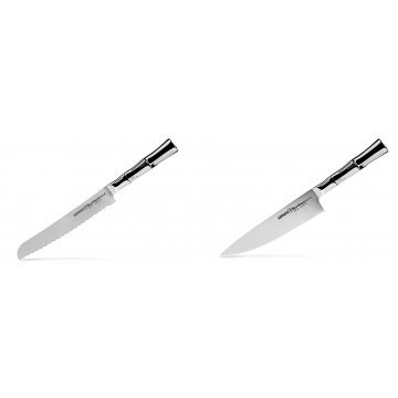 Nůž na chléb Samura Bamboo (SBA-0055), 200 mm + Šéfkucharský nôž Samura Bamboo (SBA-0085), 200 mm