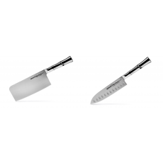 Kuchyňský nůž-sekáček Samura Bamboo (SBA-0040), 180 mm + Malý Santoku nůž Samura Bamboo (SBA-0093), 137 mm