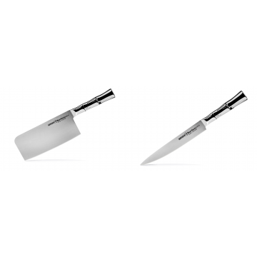 Kuchyňský nůž-sekáček Samura Bamboo (SBA-0040), 180 mm + Filetovací nůž Samura Bamboo (SBA-0045), 200 mm