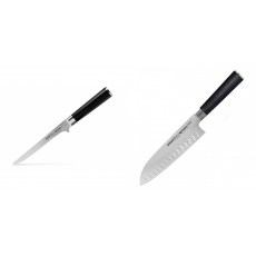 Vykosťovací nůž Samura MO-V (SM-0063), 150mm + Santoku nůž Samura Mo-V (SM-0094), 180mm