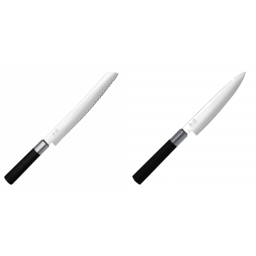 Wasabi Black Nôž na pečivo KAI 230mm + Univerzální nôž KAI Wasabi Black (6715U), 150 mm