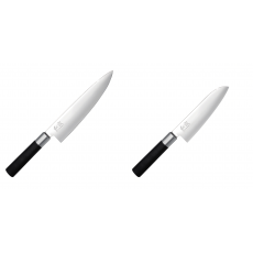 Wasabi Black Nôž šéfkuchára KAI 200mm + Wasabi Black Santoku KAI 165mm