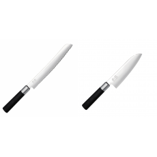 Wasabi Black Nôž na pečivo KAI 230mm + Wasabi Black Santoku KAI...