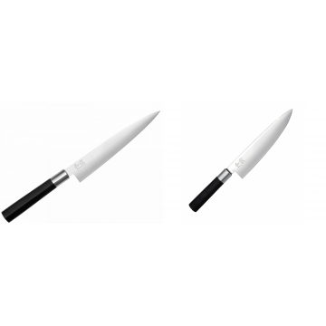 Filetovací nôž KAI Wasabi Black 6761F, 180 mm + Wasabi Black Nôž šéfkuchára KAI 200mm