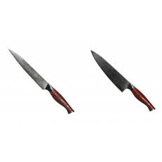 Plátkovací nôž Seburo HAZAKURA Damascus 200mm + Kuchynský nôž Seburo HAZAKURA Damascus 200mm