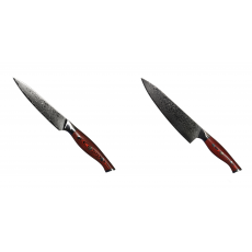 Kuchynský nôž Seburo HAZAKURA Damascus 125mm + Kuchynský nôž...