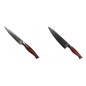Kuchynský nôž Seburo HAZAKURA Damascus 125mm + Kuchynský nôž Seburo HAZAKURA Damascus 200mm