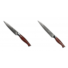 Kuchynský nôž Seburo HAZAKURA Damascus 125mm + Plátkovací nôž...