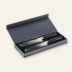 Sada kuchynských nožov Seburo SARADA Damascus 2ks (Nakiri nôž 170mm, Santoku nôž 175mm)
