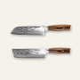 Sada kuchynských nožov Seburo SUBAJA Damascus 2ks (Nakiri nôž 175mm, Santoku nôž 175mm)