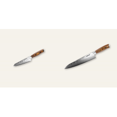 Honesuki (vykosťovací, univerzálny) nôž Seburo SUBAJA Damascus 130mm + Šéfkucharský nôž Seburo SUBAJA Damascus 250mm