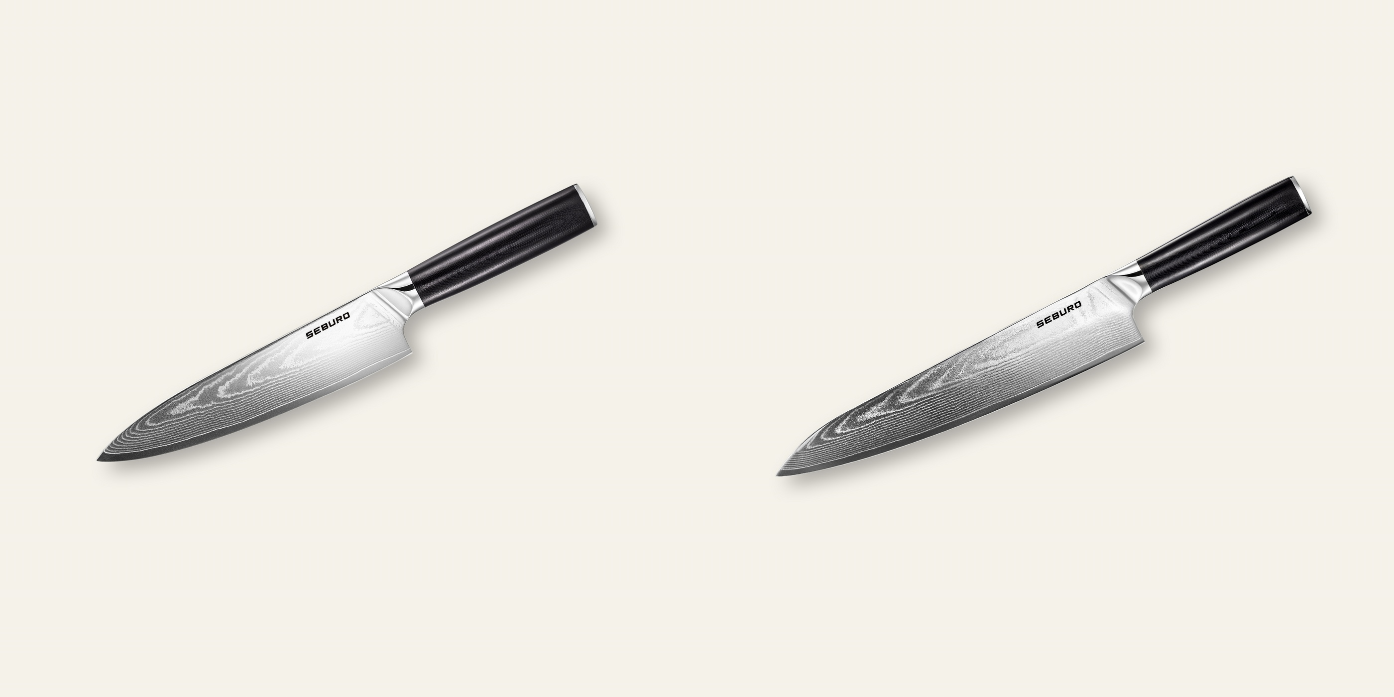 AKCIA 1+1 Šéfkucharský nôž Seburo SARADA Damascus 200mm + Šéfkucharský nôž Seburo SARADA Damascus 250mm