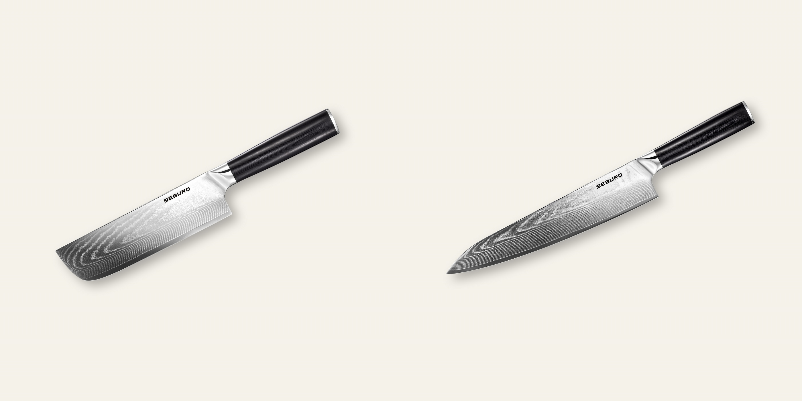 AKCIA 1+1 Nakiri nôž Seburo SARADA Damascus 170mm + Šéfkucharský nôž Seburo SARADA Damascus 250mm