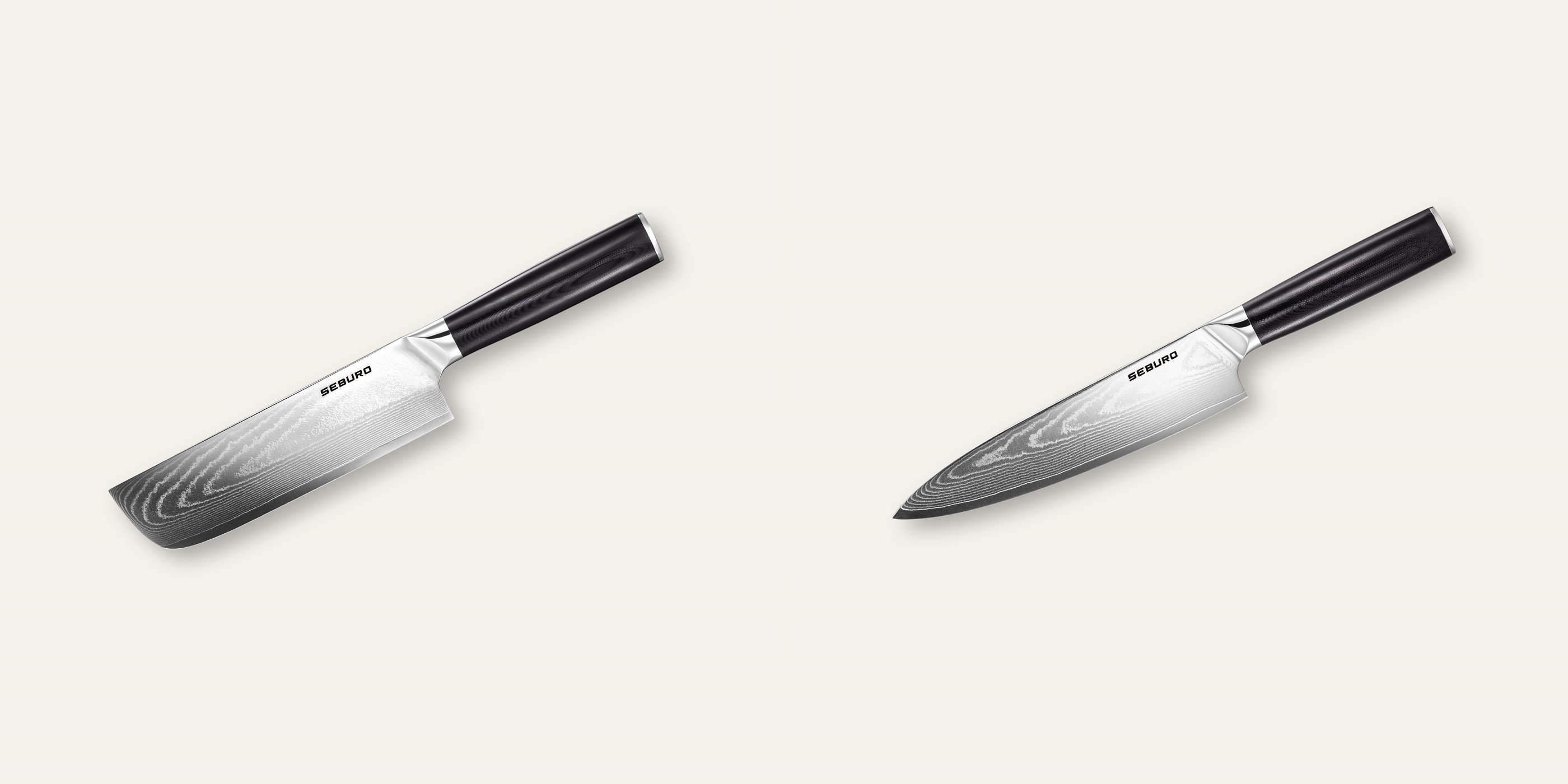 AKCIA 1+1 Nakiri nôž Seburo SARADA Damascus 170mm + Šéfkucharský nôž Seburo SARADA Damascus 200mm