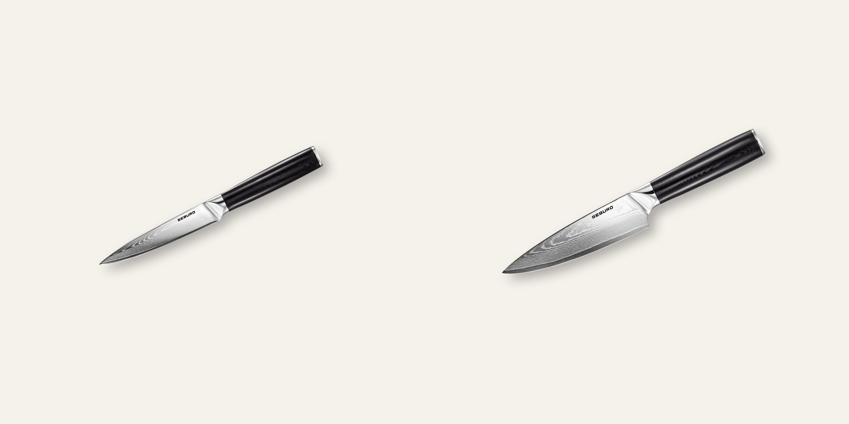 AKCIA 1+1 Kuchynský univerzálny nôž Seburo SARADA Damascus 130mm + Šéfkucharský nôž Seburo SARADA Damascus 150mm