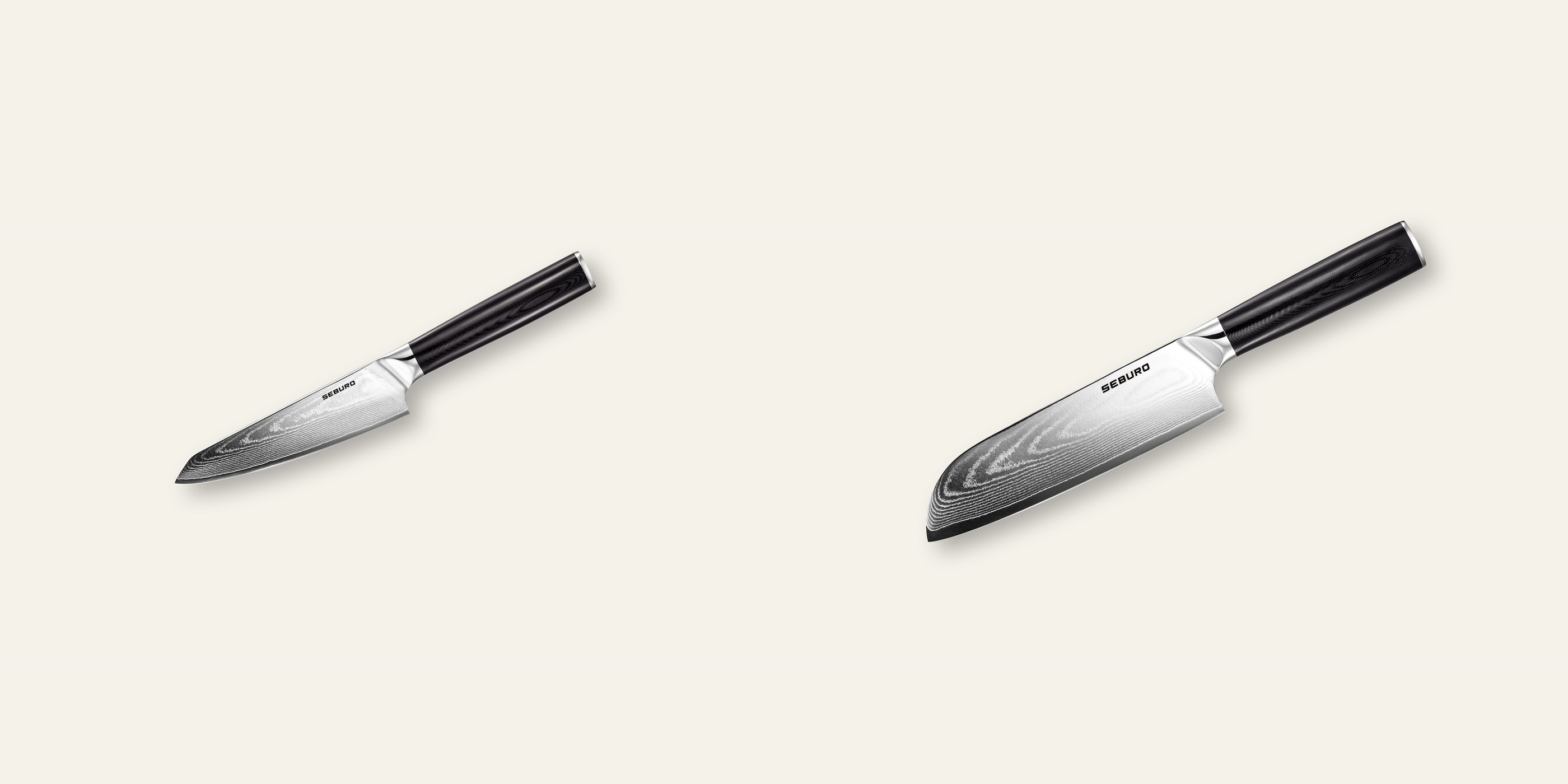 AKCIA 1+1 Honesuki (vykosťovací) nôž Seburo SARADA Damascus 130mm + Santoku nôž Seburo SARADA Damascus 175mm