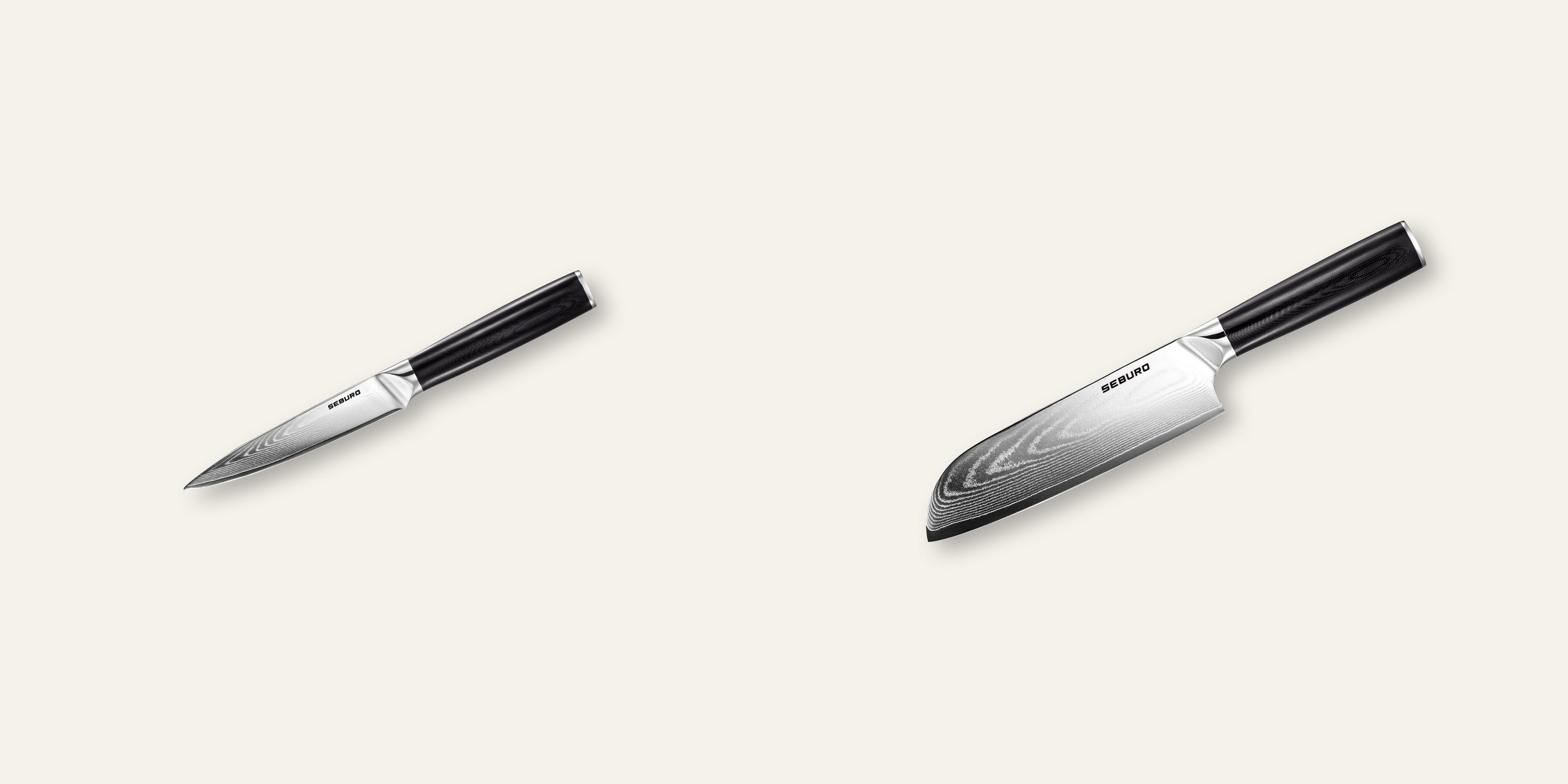 AKCIA 1+1 Kuchynský univerzálny nôž Seburo SARADA Damascus 130mm + Santoku nôž Seburo SARADA Damascus 175mm