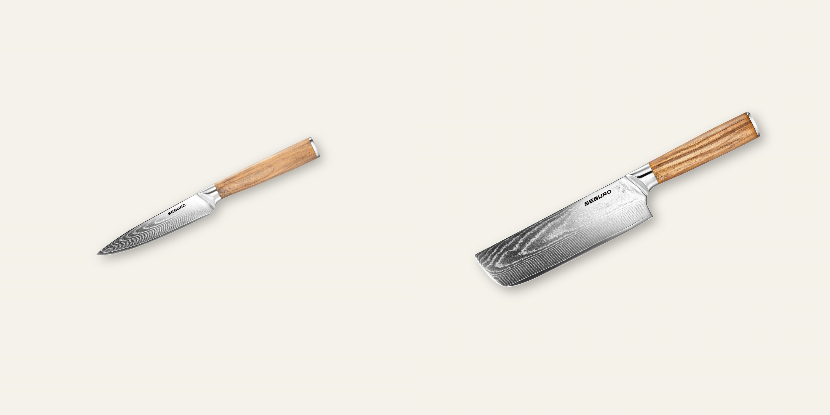 AKCIA 1+1 Univerzální nôž Seburo HOKORI Damascus 125mm + Nakiri nôž Seburo HOKORI Damascus 170mm