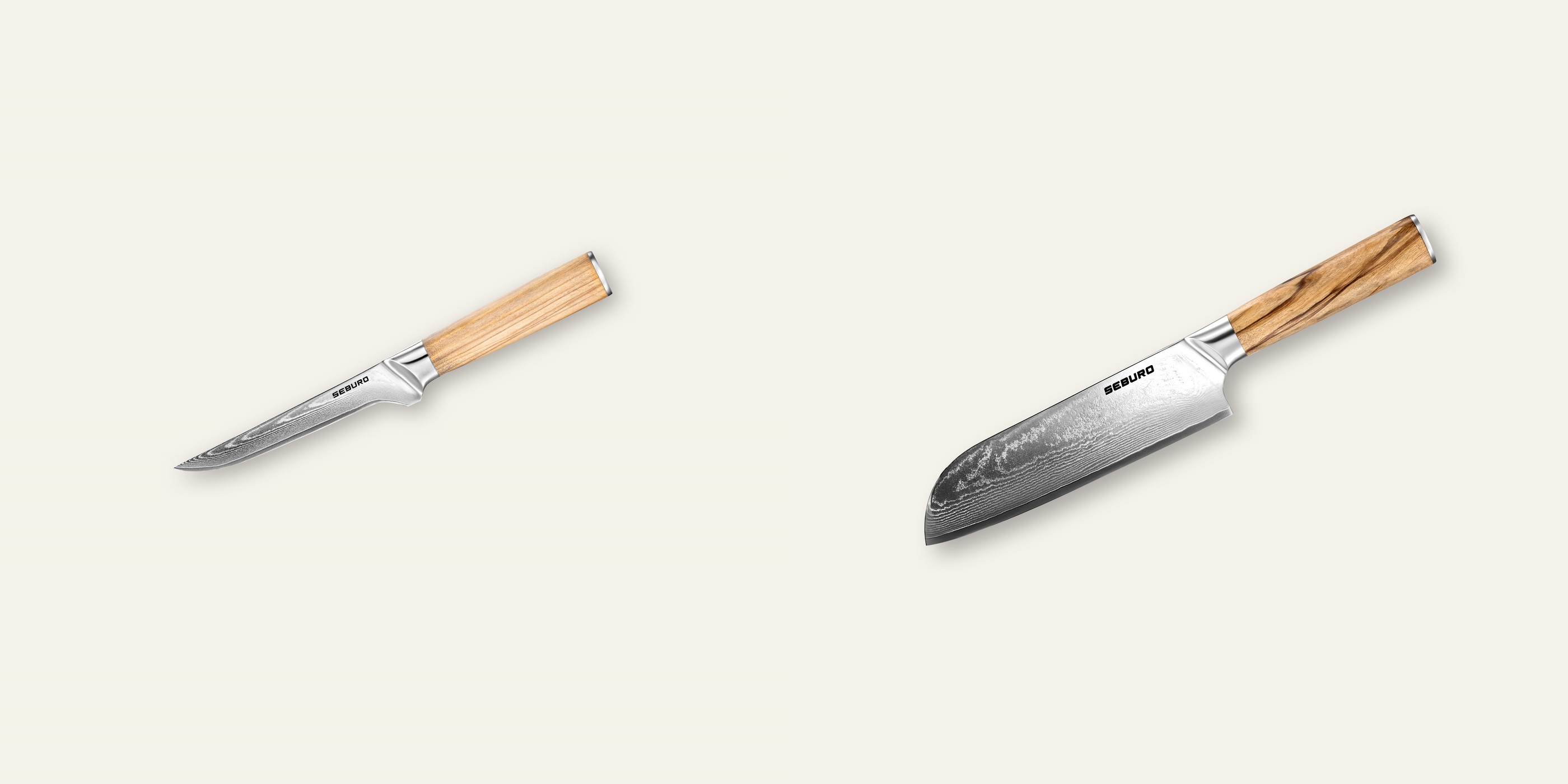 AKCIA 1+1 Vykosťovací nůž Seburo HOKORI Damascus 150mm + Santoku nôž Seburo HOKORI Damascus 175mm