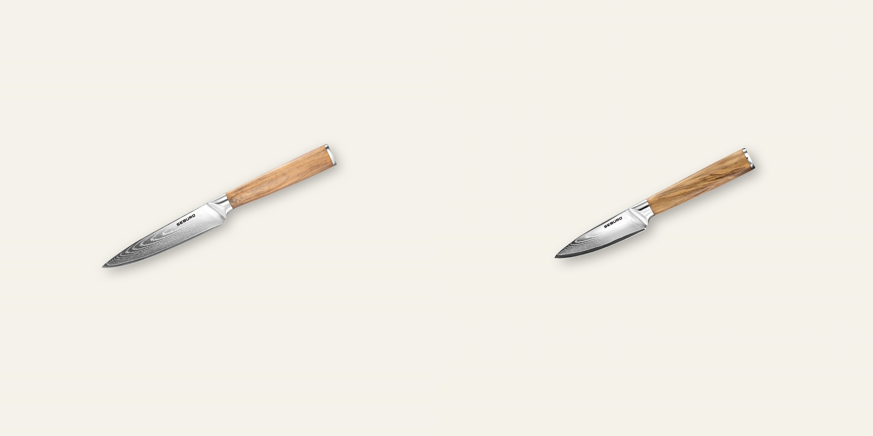 AKCIA 1+1 Univerzální nôž Seburo HOKORI Damascus 125mm + Nôž na ovocie a zeleninu Seburo HOKORI Damascus 90mm