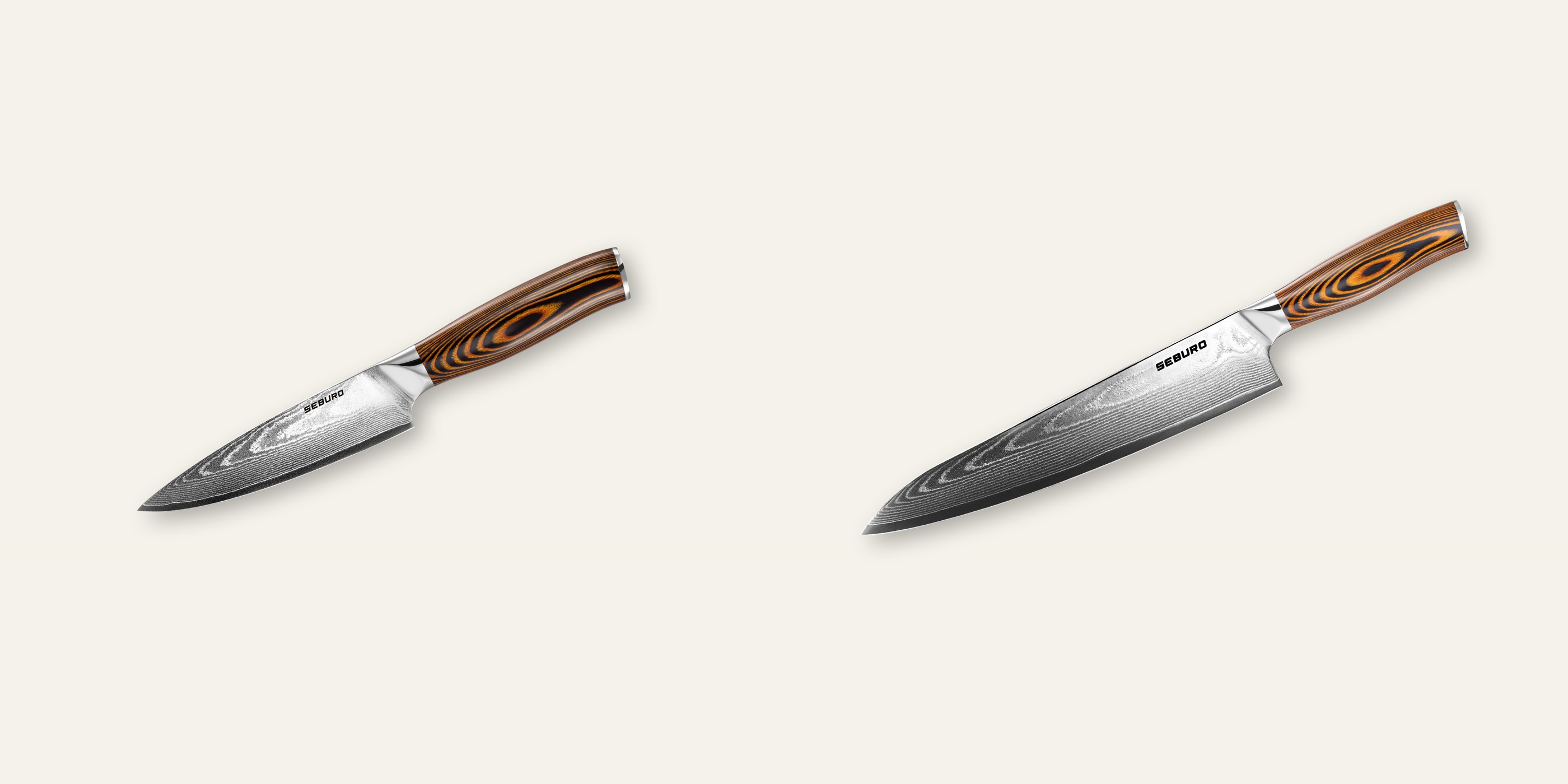AKCIA 1+1 Šéfkucharský nôž Seburo SUBAJA Damascus 150mm + Šéfkucharský nôž Seburo SUBAJA Damascus 250mm