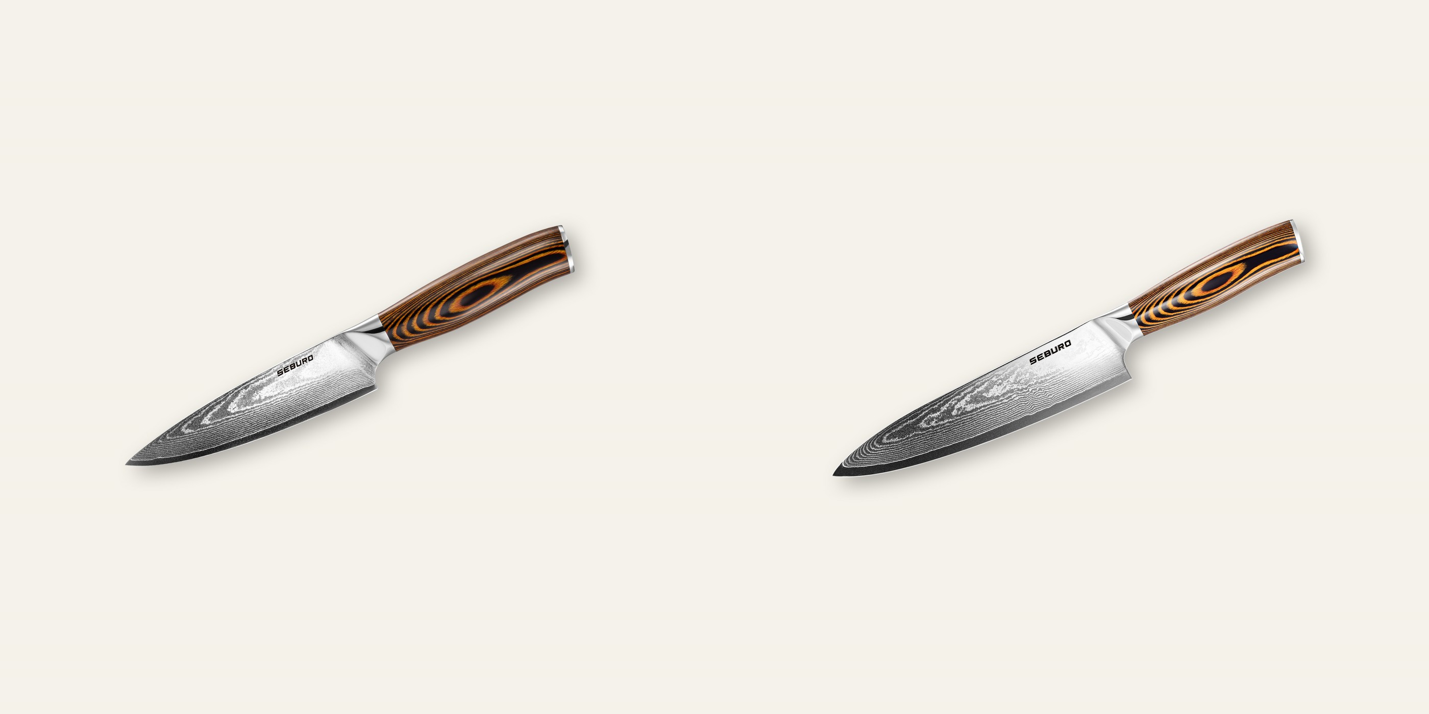 AKCIA 1+1 Šéfkucharský nôž Seburo SUBAJA Damascus 150mm + Šéfkucharský nôž Seburo SUBAJA Damascus 200mm