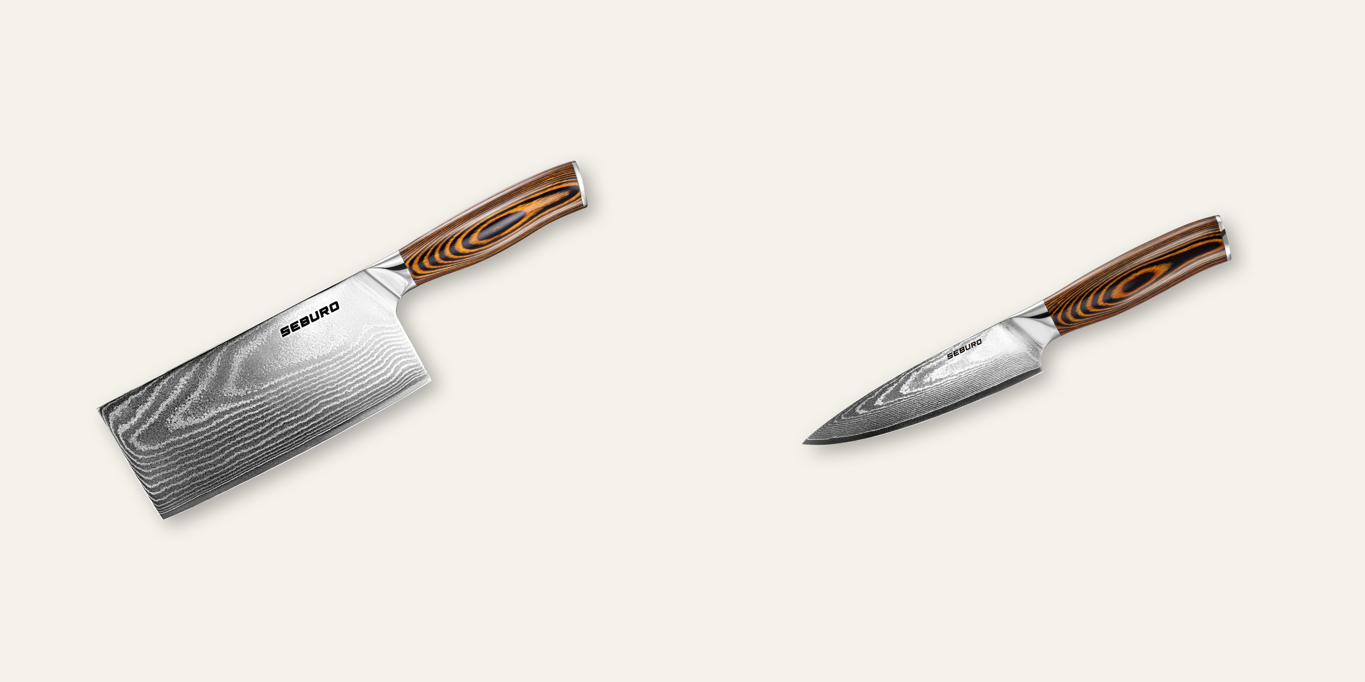 AKCIA 1+1 Sekáček Seburo SUBAJA Damascus 180mm + Šéfkucharský nôž Seburo SUBAJA Damascus 150mm