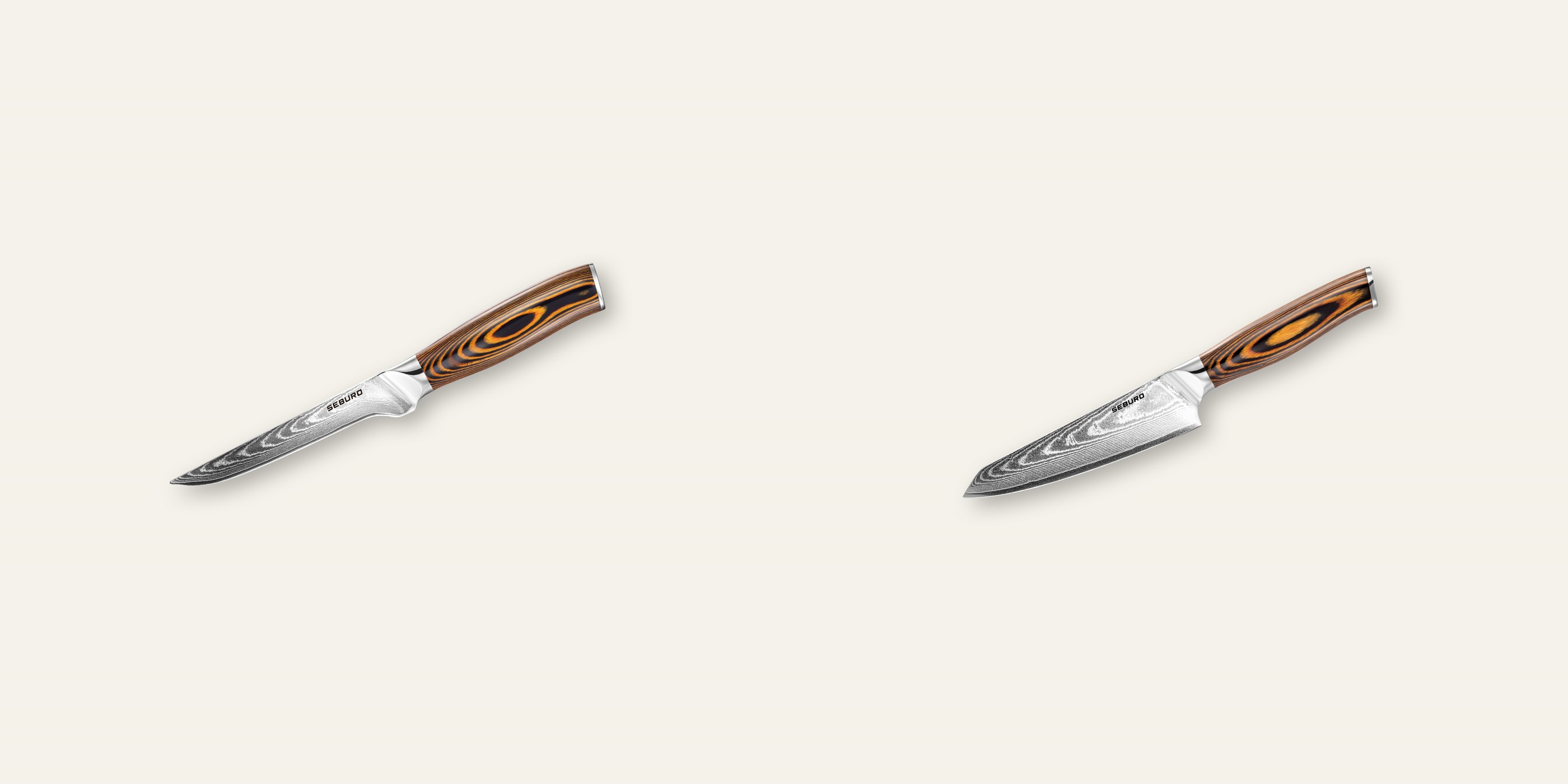 AKCIA 1+1 Vykosťovací nôž Seburo SUBAJA Damascus 150mm + Honesuki (vykosťovací, univerzálny) nôž Seburo SUBAJA Damascus 130mm