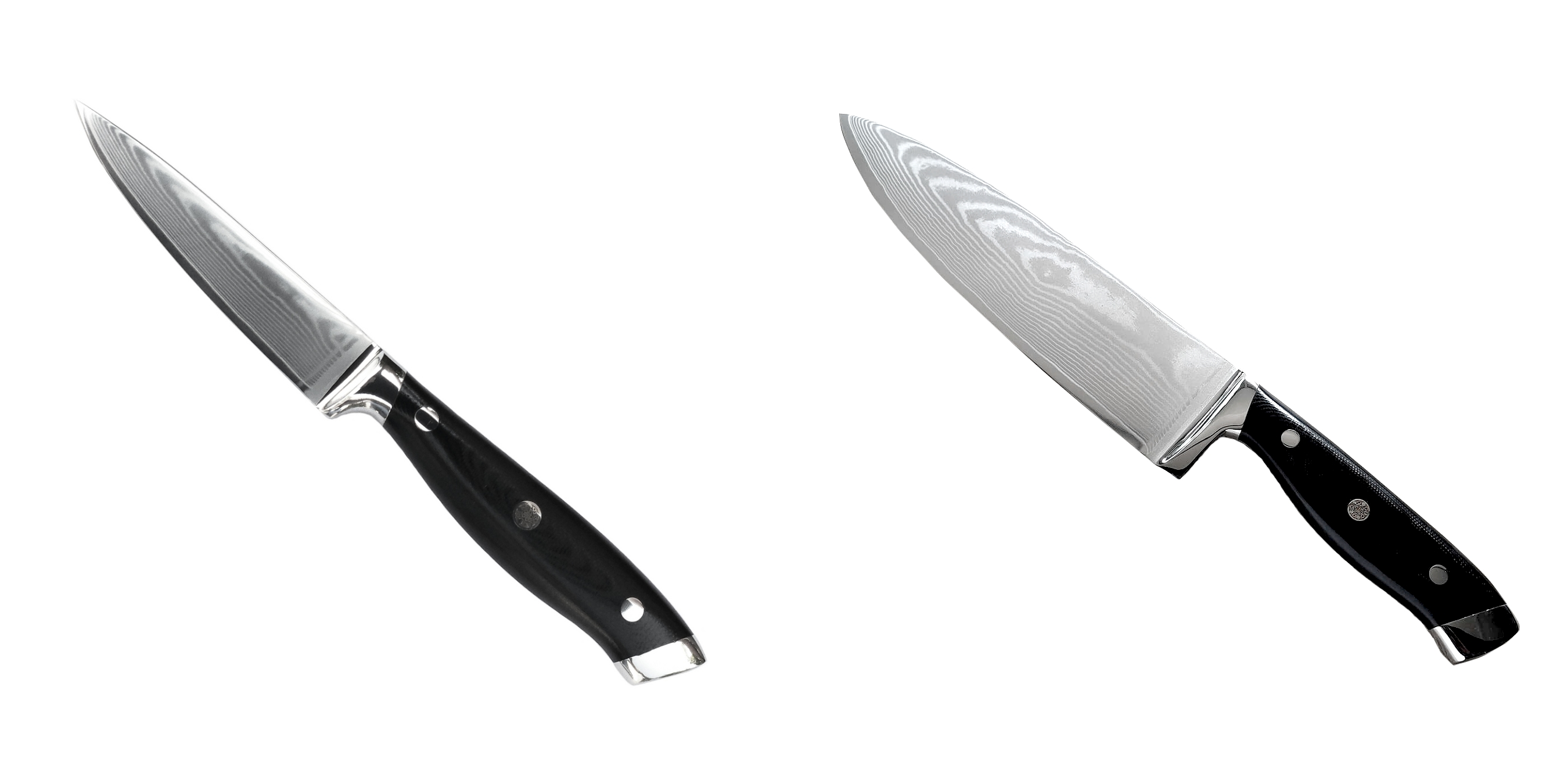 AKCIA 1+1 Nôž na ovocie a zeleninu Seburo WEST Professional Damascus 90mm + Šéfkucharský nôž Seburo WEST Professional Damascus 220mm