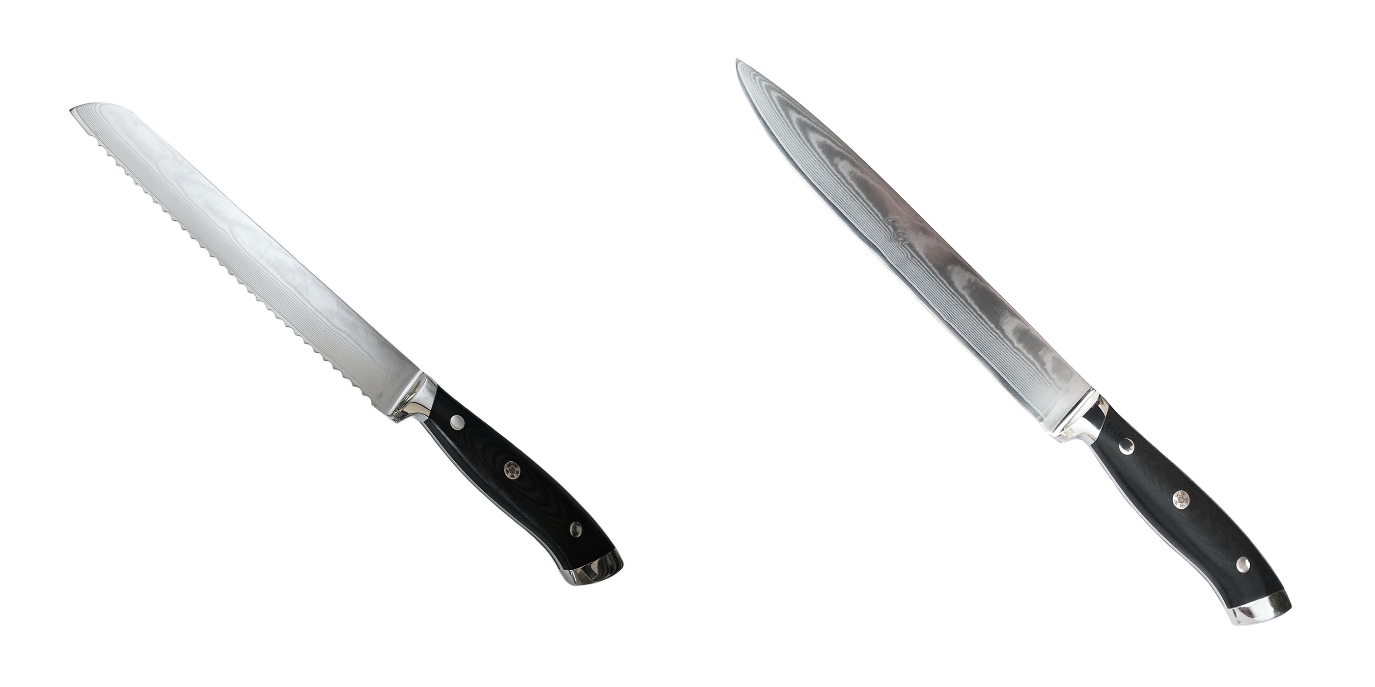 AKCIA 1+1 Nůž na pečivo Seburo WEST Professional Damascus 200mm + Filetovací nôž Seburo WEST Professional Damascus 210mm