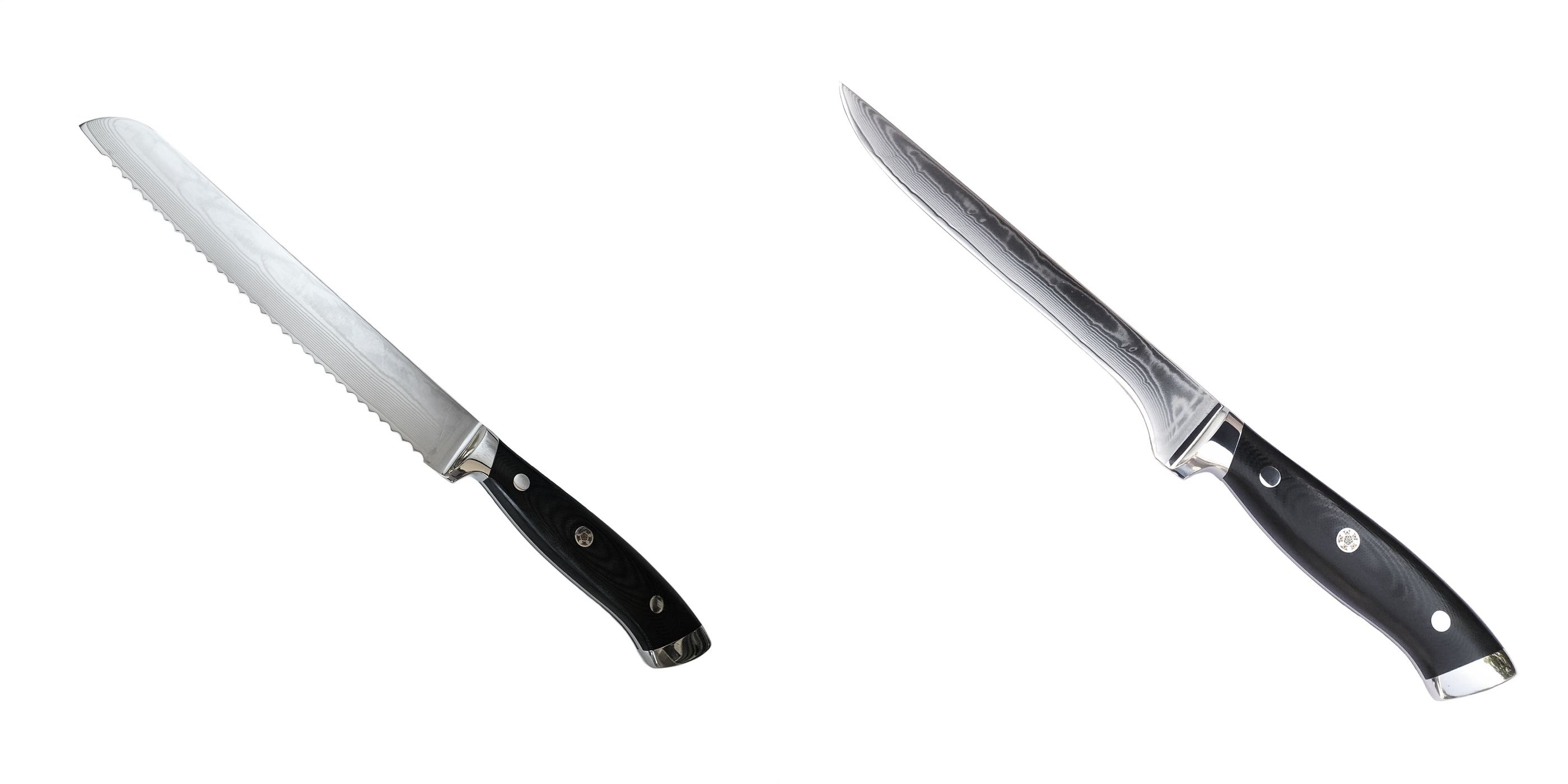 AKCIA 1+1 Nůž na pečivo Seburo WEST Professional Damascus 200mm + Vykosťovací nôž Seburo WEST Professional Damascus 170mm